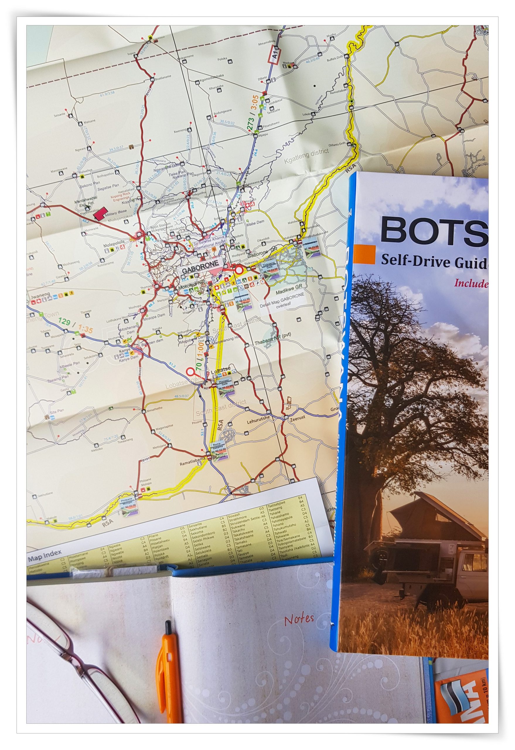 Botswana Traveller’s Paper Map Section