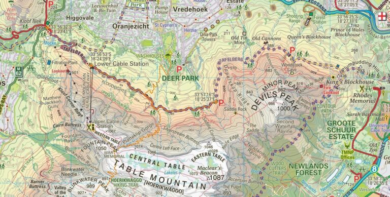 Cape Peninsula Touring Digital Map in High-Quality JPG | Tracks4Africa