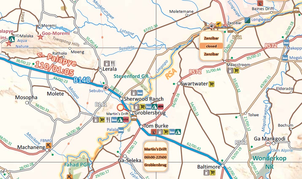 Botswana self-drive guide book map